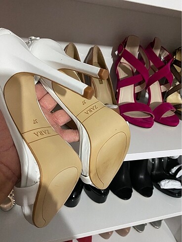 Zara beyaz topuklu sandalet - Görsel 6