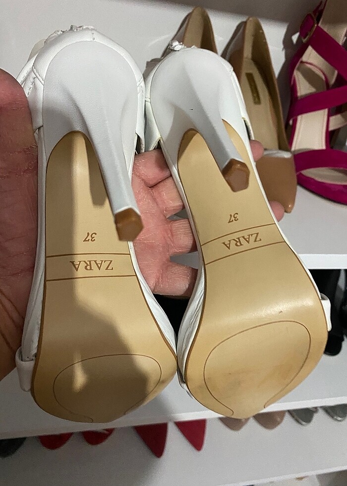 Zara beyaz topuklu sandalet - Görsel 5