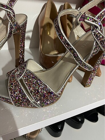 37 Beden çeşitli Renk Nine west abiye topuklu sandalet