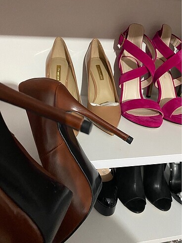 37 Beden kahverengi Renk Zara koyu kahve stiletto