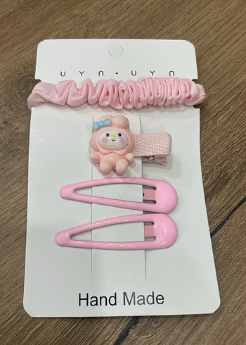 Pembe Elastik Çocuk Saç Aksesuar Seti