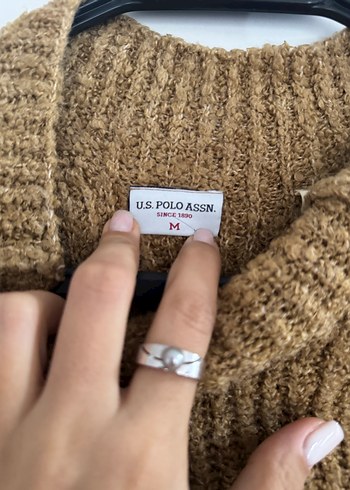 Kahverengi Boğazlı Kadın Triko Kazak - Görsel 3