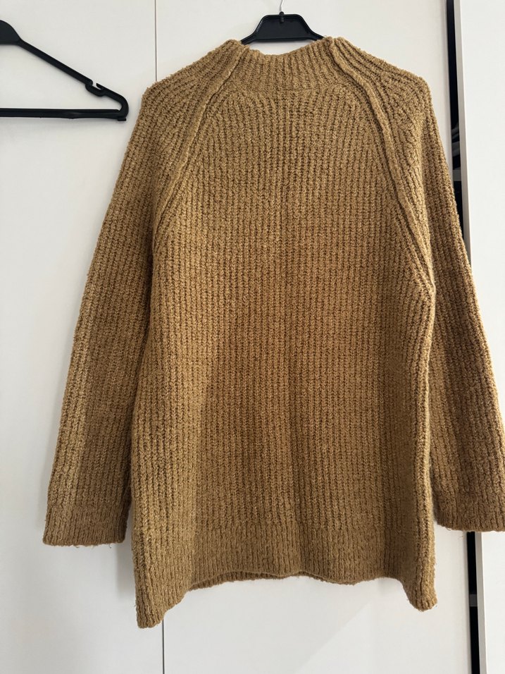 Kahverengi Boğazlı Kadın Triko Kazak - Görsel 4