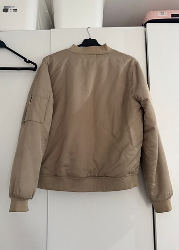 Bej Kadın Süet Fermuarlı Ceket - Görsel 2