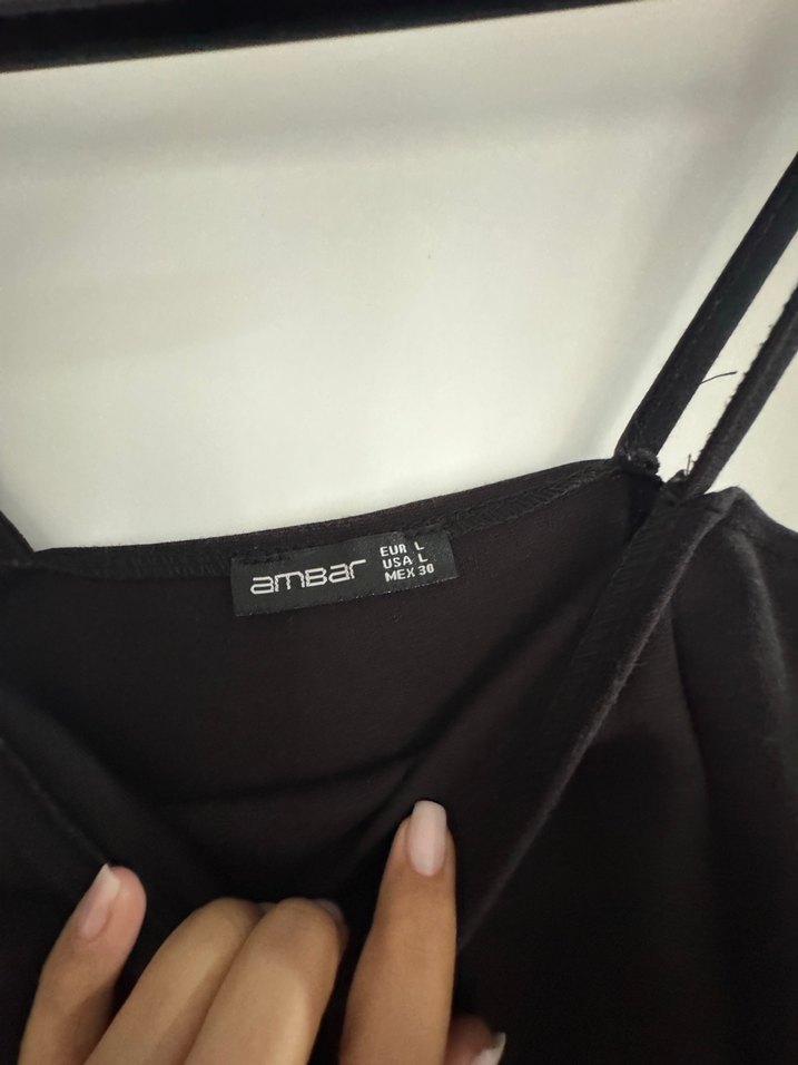 Siyah İnce Askılı Midi Elbise - Görsel 2