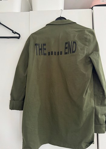 Haki Midi Kadın Keten Ceket - Görsel 3