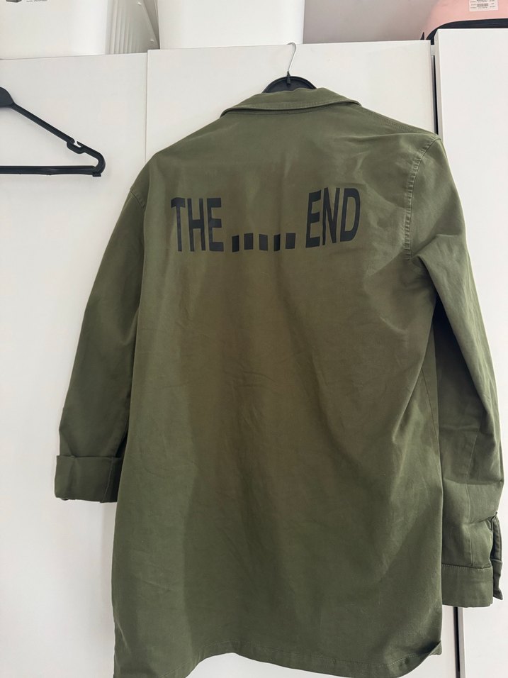 Haki Midi Kadın Keten Ceket - Görsel 3