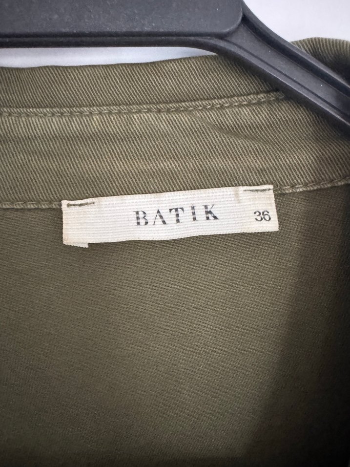 Haki Midi Kadın Keten Ceket - Görsel 2