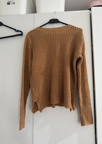 Kahverengi Örgü Kadın Kazak - Görsel 3