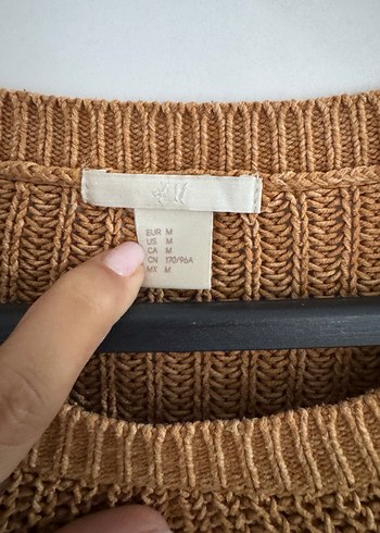 Kahverengi Örgü Kadın Kazak - Görsel 2