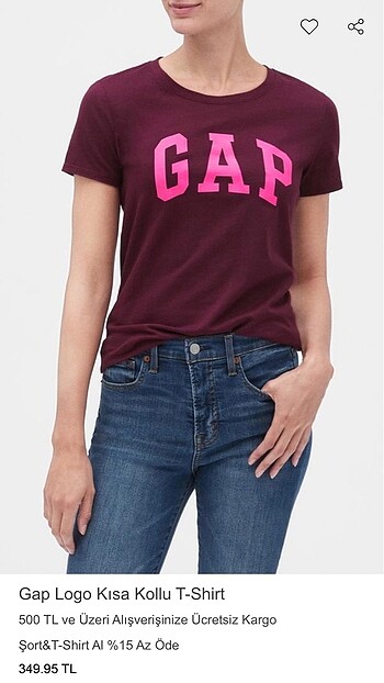 Gap Logolu mor tshirt