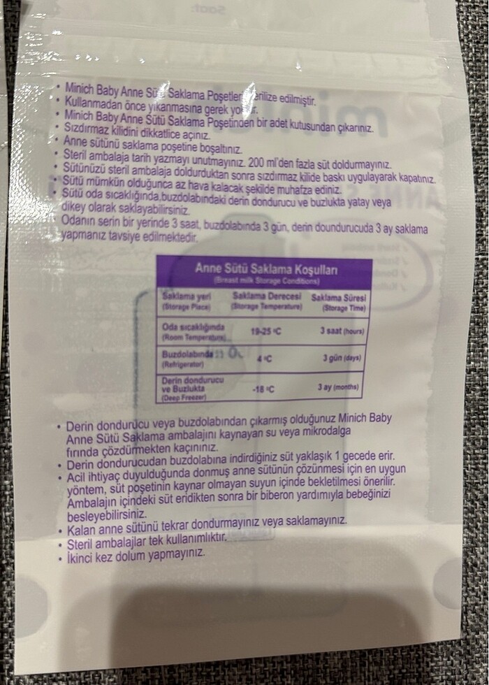 Anne sütü saklama poşeti - Görsel 4