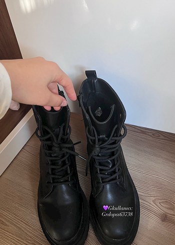 Siyah Kürklü Denim postal Kadın Bot