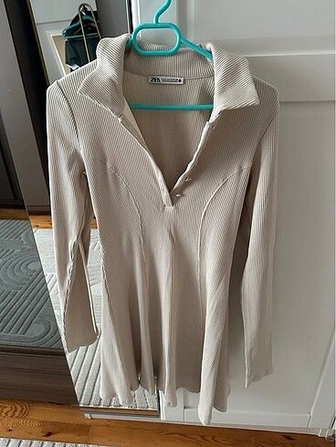 Zara Zara krem elbise