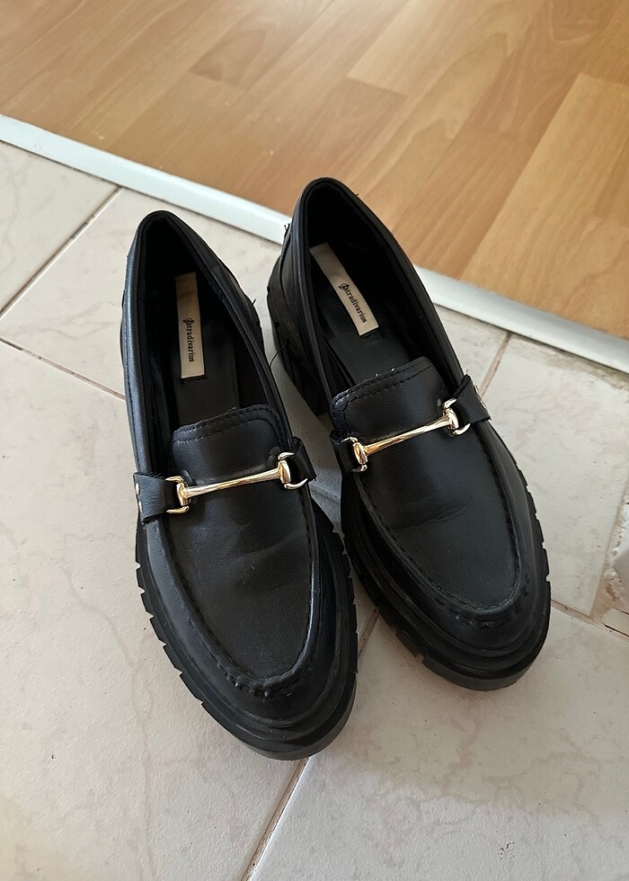 Stradivarius siyah loafer ayakkabı - Görsel 2