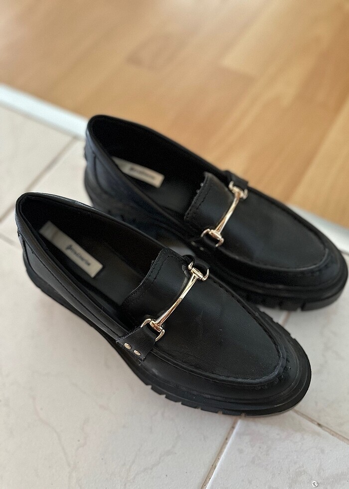 Stradivarius siyah loafer ayakkabı - Görsel 5