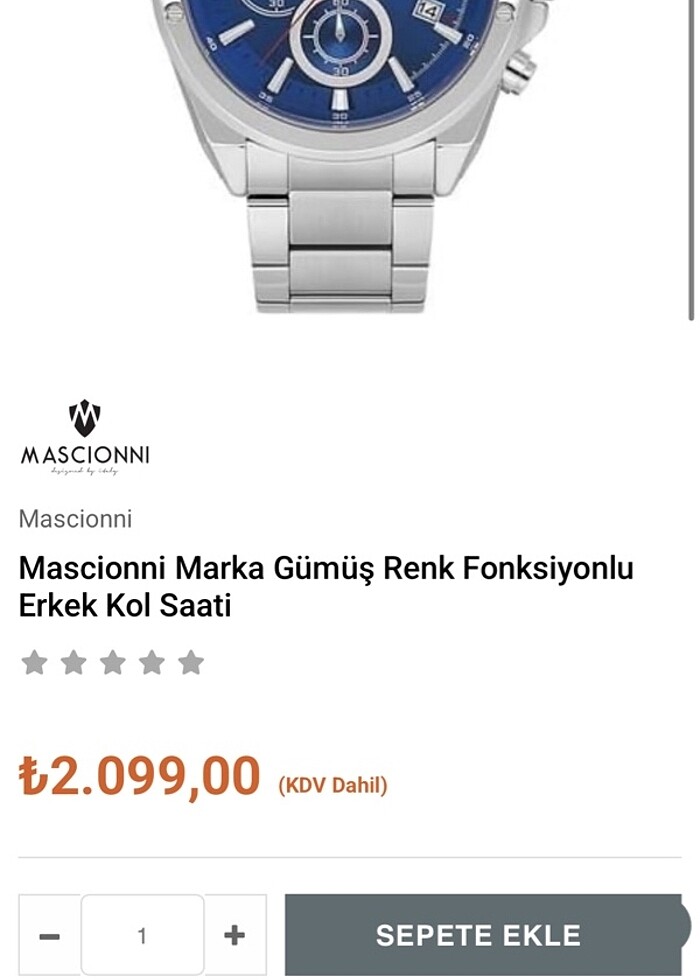 Mascionni Gümüş renk erkek kol saati - Görsel 2