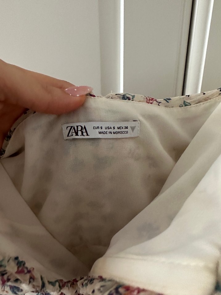 Zara Bağcıklı Drapeli Straplez Mini Elbise - Görsel 3