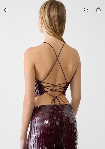 Stradivarius Stradivarius Pullu Bordo Üst