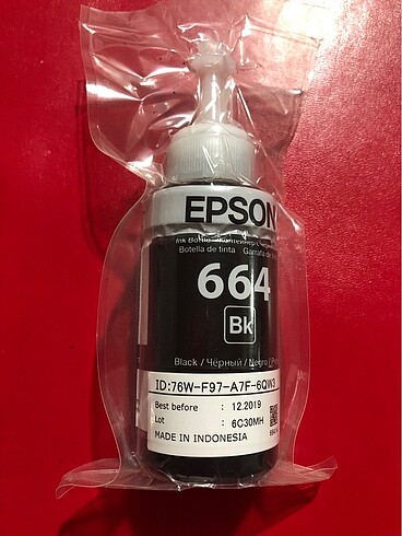 Epson mürekkep siyah 664 bk