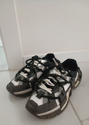 Dolce & Gabbana Dolce & Gabbana Beyaz Siyah Bağcıklı Spor Ayakkabı