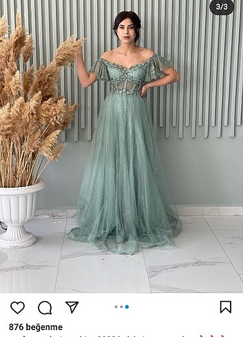 Mint yeşili abiye