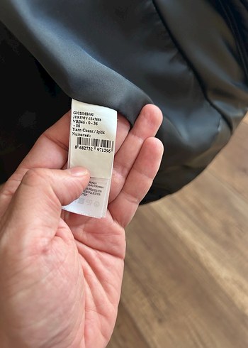 Kadın Siyah Deri Şişme Mont - Görsel 5