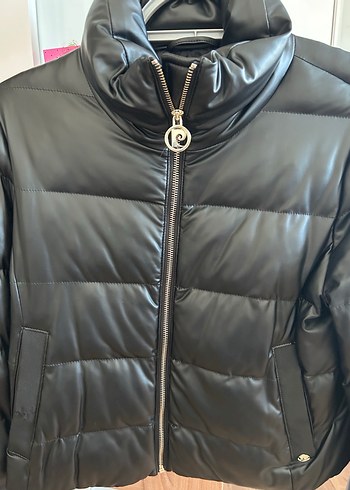 Kadın Siyah Deri Şişme Mont - Görsel 2