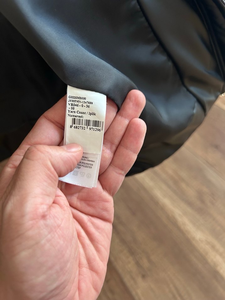 Kadın Siyah Deri Şişme Mont - Görsel 5