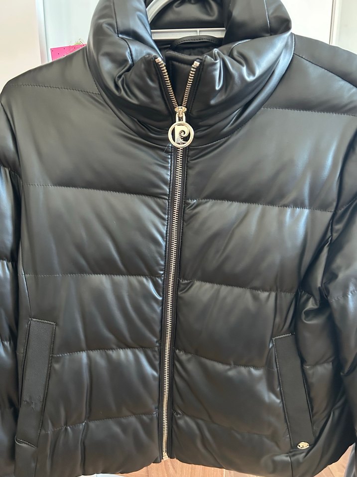 Kadın Siyah Deri Şişme Mont - Görsel 2