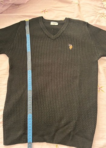 Siyah V Yaka Erkek Yün Kazak - Görsel 2