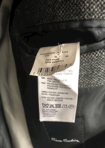 Gri Düğmeli Yün Erkek Kaban - Görsel 3