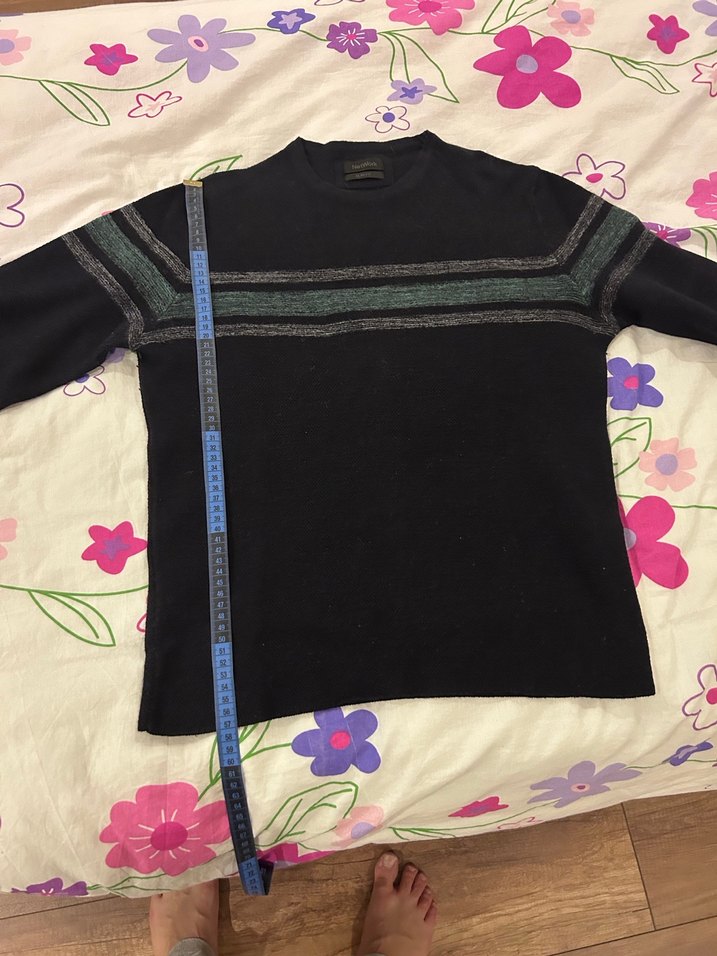 Uzun Kollu Lacivert Erkek Triko - Görsel 4