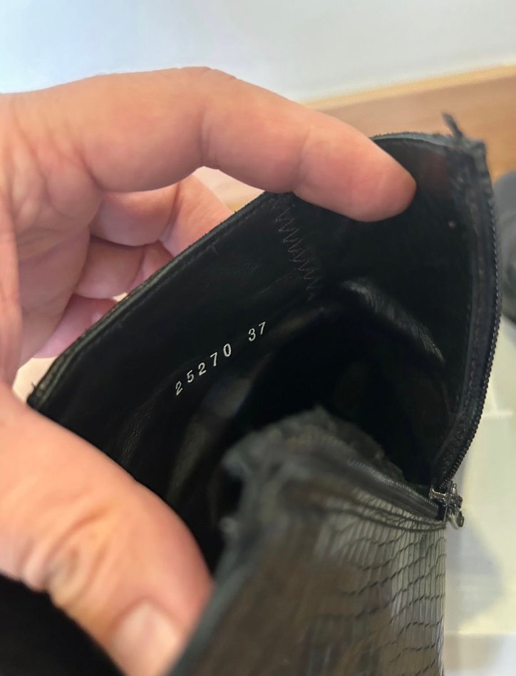 Yılan Desenli Siyah Deri  Bot - Görsel 4