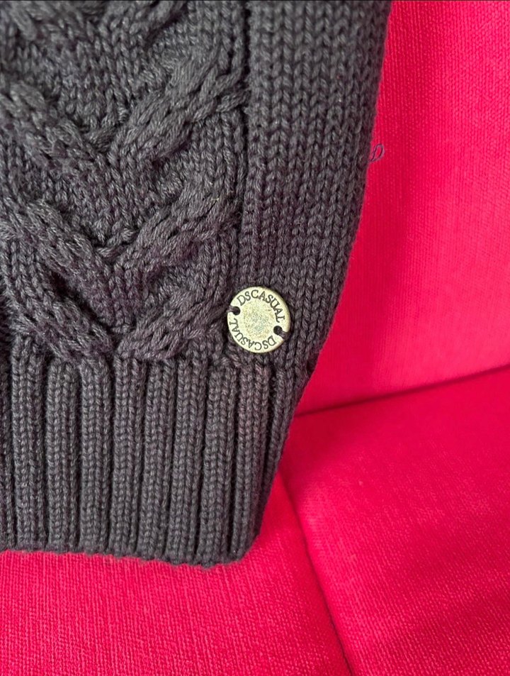 DS Damat Casual Lacivert Örgü Erkek Süveter Yüksek Yaka - Görsel 3