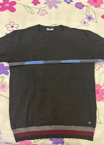 Gri Erkek  İnce Triko Kazak - Görsel 2