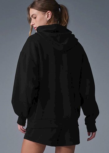 Siyah V Yaka Uzun Kollu Mini Spor Elbise - Görsel 2