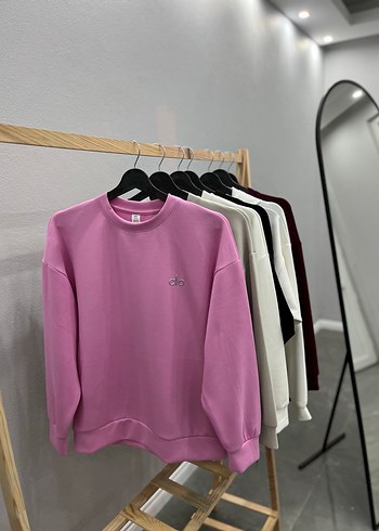 Pembe Oversize Kadın Sweatshirt - Görsel 3