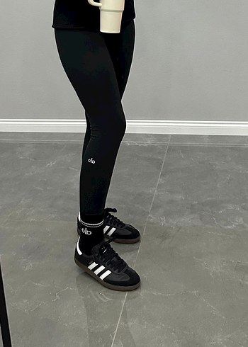 Siyah Elastik Kadın Spor Tayt - Görsel 4