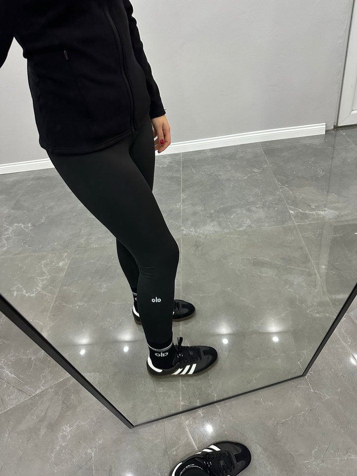 Siyah Elastik Kadın Spor Tayt - Görsel 3