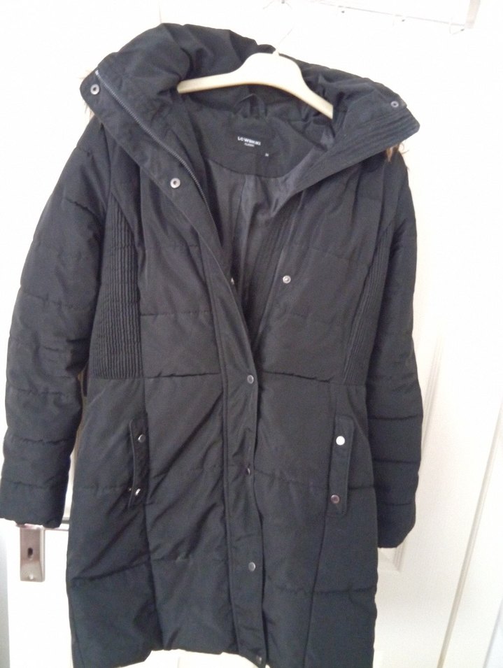 Siyah Kadın Midi Kaban Kürklü Detaylı - Görsel 3