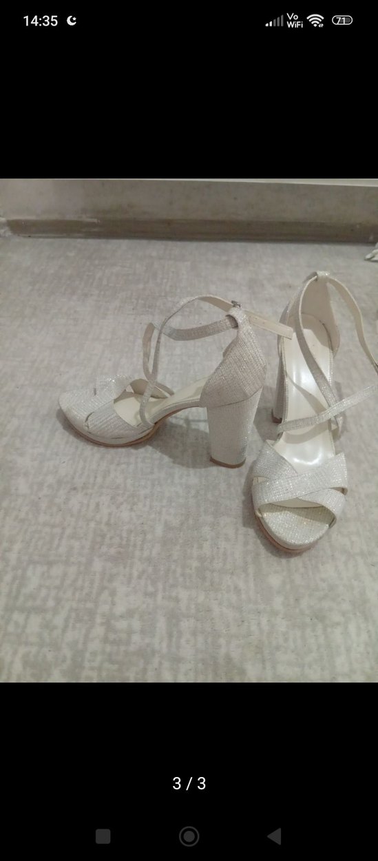 Diger Beyaz Dantel Detaylı Stiletto Abiye Ayakkabı - Görsel 3