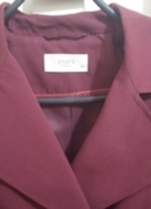 34 Beden kısa bordo trençkot