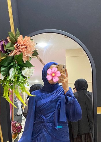 Klasik Lacivert Uzun Abiye Elbise - Görsel 2