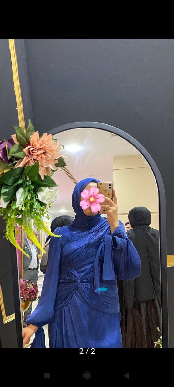 Klasik Lacivert Uzun Abiye Elbise - Görsel 2