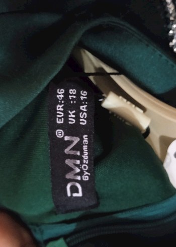 Yeşil İşlemeli Uzun Kollu Abiye Elbise - Görsel 6