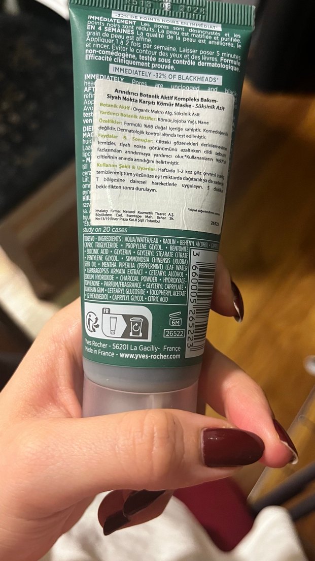 Yves Rocher Sebo Aktif Temizleyici Kömür Maskesi 75 ml - Görsel 2