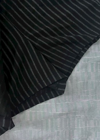 Kadın Siyah Çizgili Pilili Mini Etek Y2k - Görsel 2