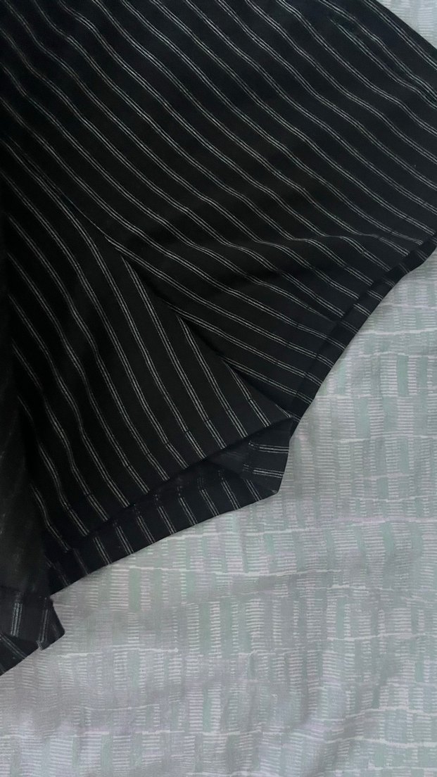 Kadın Siyah Çizgili Pilili Mini Etek Y2k - Görsel 2