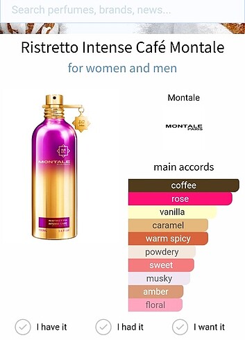  Beden Renk Montale Ristretto Intense Cafe